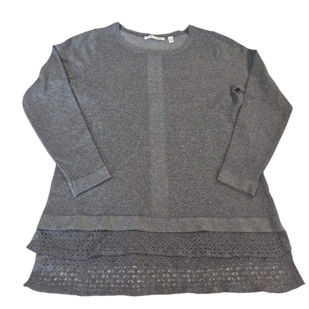 Cyrus Sweater Womens Gray‎ M Tunic Crew Neck Knit Long Sleeve Pullover